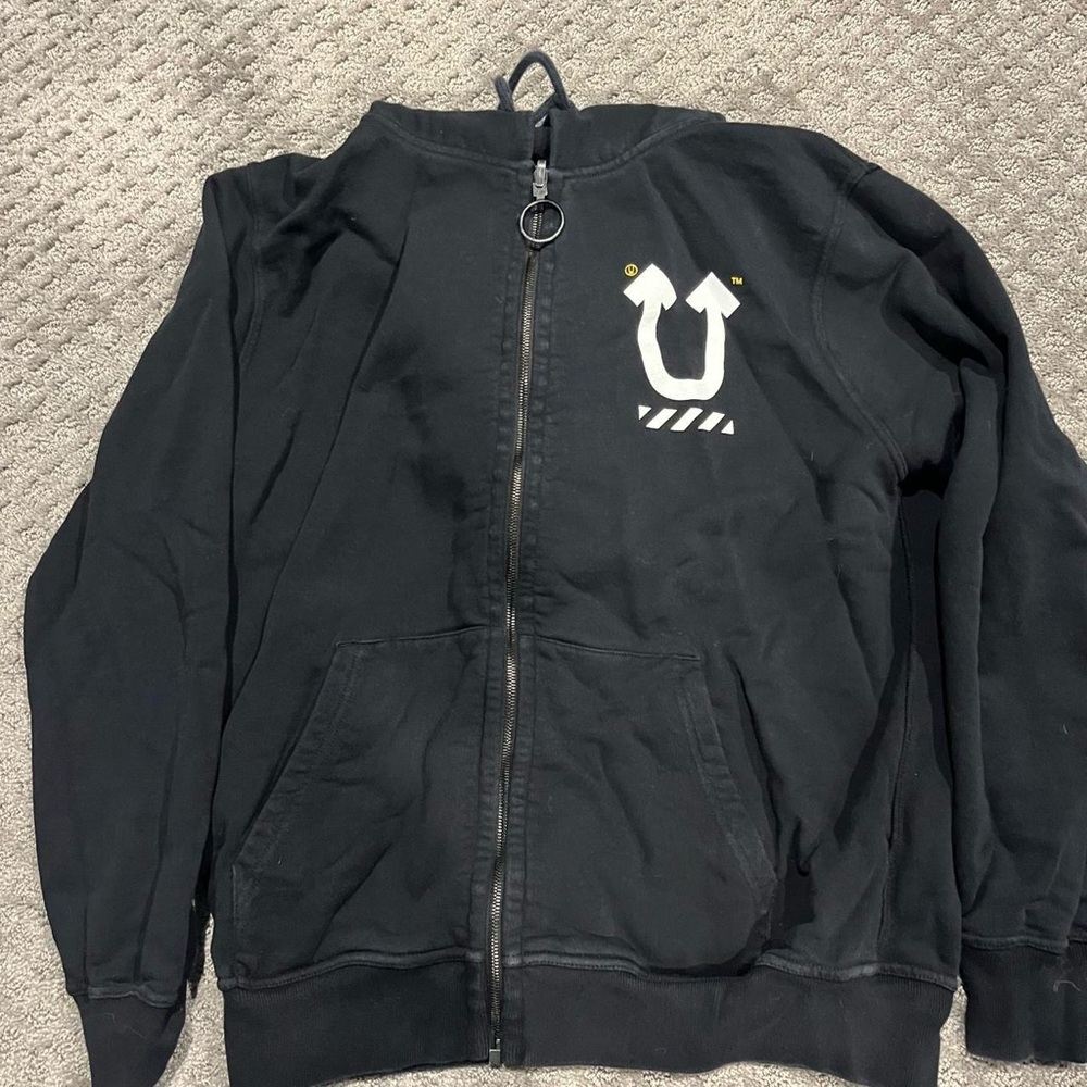 Off-White Black Zip Up Sweater
